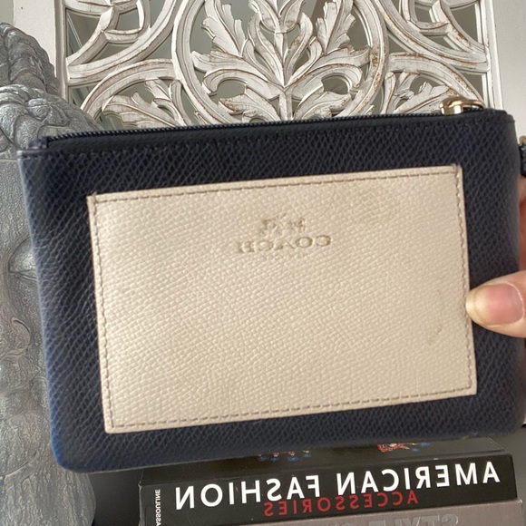 Navy Blue and White Coach Clutch Wristlet - Picture 2 of 3